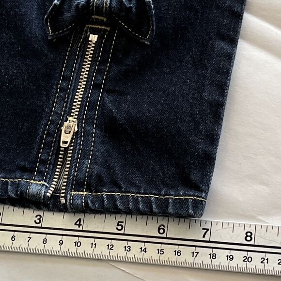 NWOT AMO Womens Jeans SZ 28 BOW Crop Zipper Ankle Dark Wash Straight Summer - Picture 14 of 15